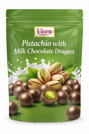 Pistachio with Milk Chocolate Dragees